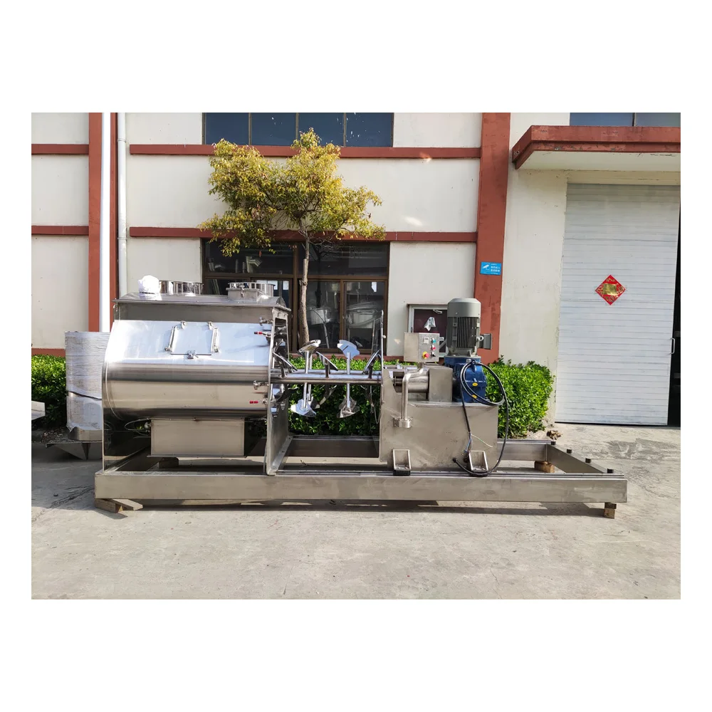 Heavy Duty Pulling Type Paddle Mixer Machine / Non-gravity Open-door Mixer