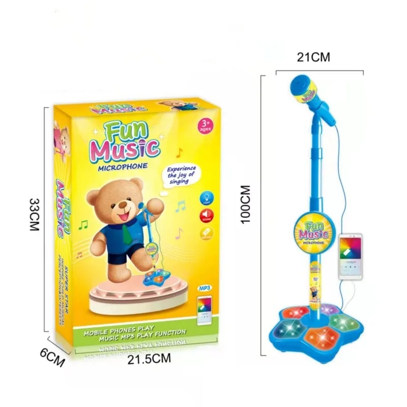 Musical Microphone with Popular Song Music Instrument Toys Brain-Training Educational Toy Birthday Gift for Girl Boy