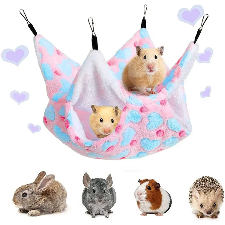 Spring Autumn Warm Bed House Cage Toys Cute Double Hammock Hamster Warm House
