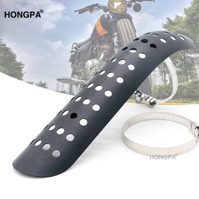 Универсальный мотоциклетный глушитель выхлопной трубы HONGPA чехол из углеродного волокна защитный для мотоциклов