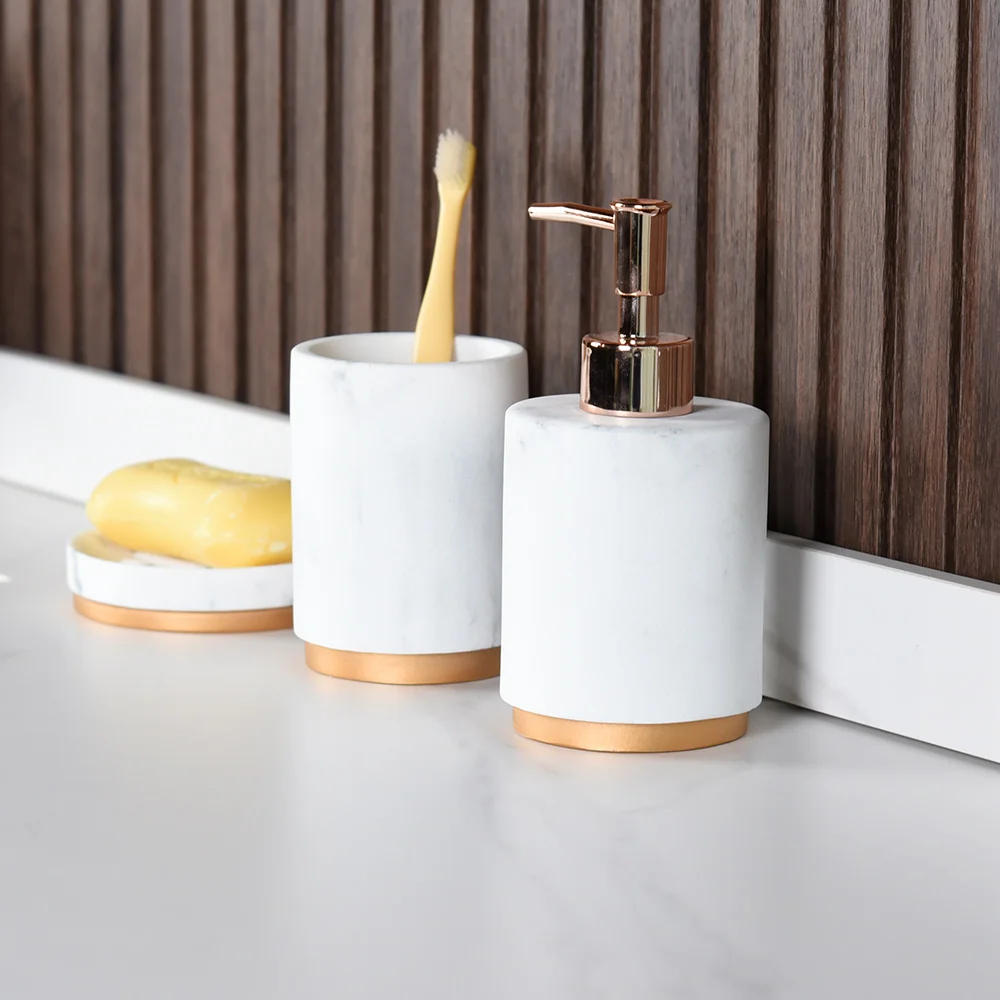 Wholesale Promotional Plastic Bath Accessory Complete Set  Simple Bathroom Accessories Set 3 Pcs Ba014s04