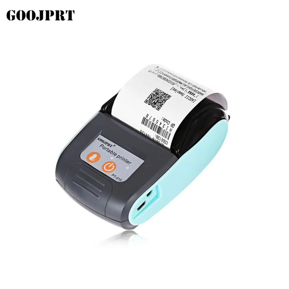 58mm black handheld thermal barcode blue/tooth printer with PT-210