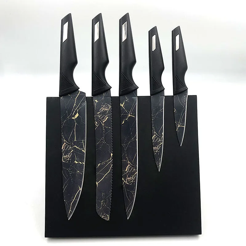 hot sale new  product stainless steel kitchen 5 pieces non-stick  knife set with PP handle
