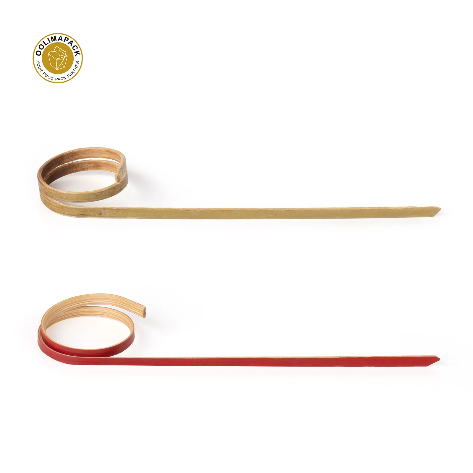OOLIMA Custom Printed Logo Bamboo Knotted Skewers Food Picks Party Picks