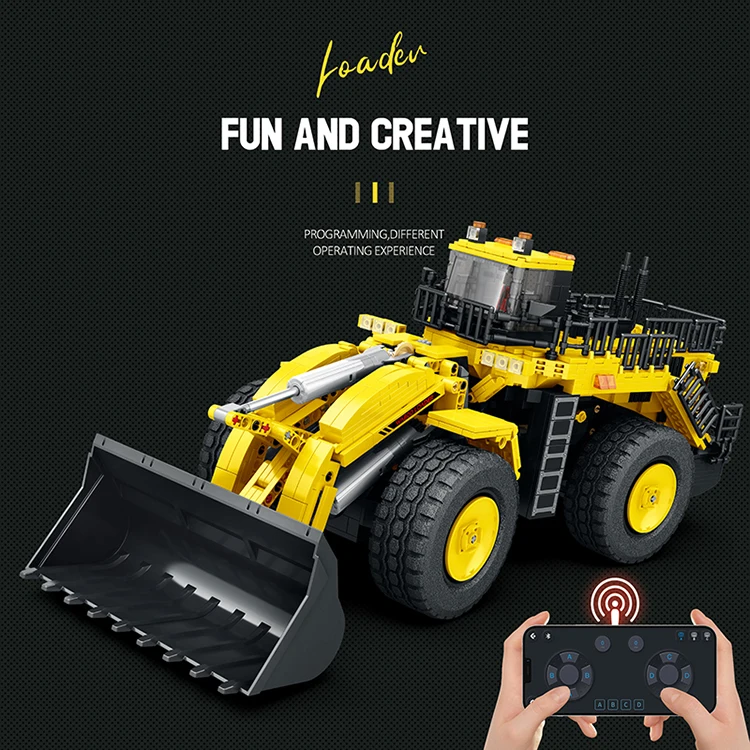 1:8 Scale Simulation Loader Truck Toys Blocks Set Creative Electric Rc Engineering Vehicle Bricks Set
