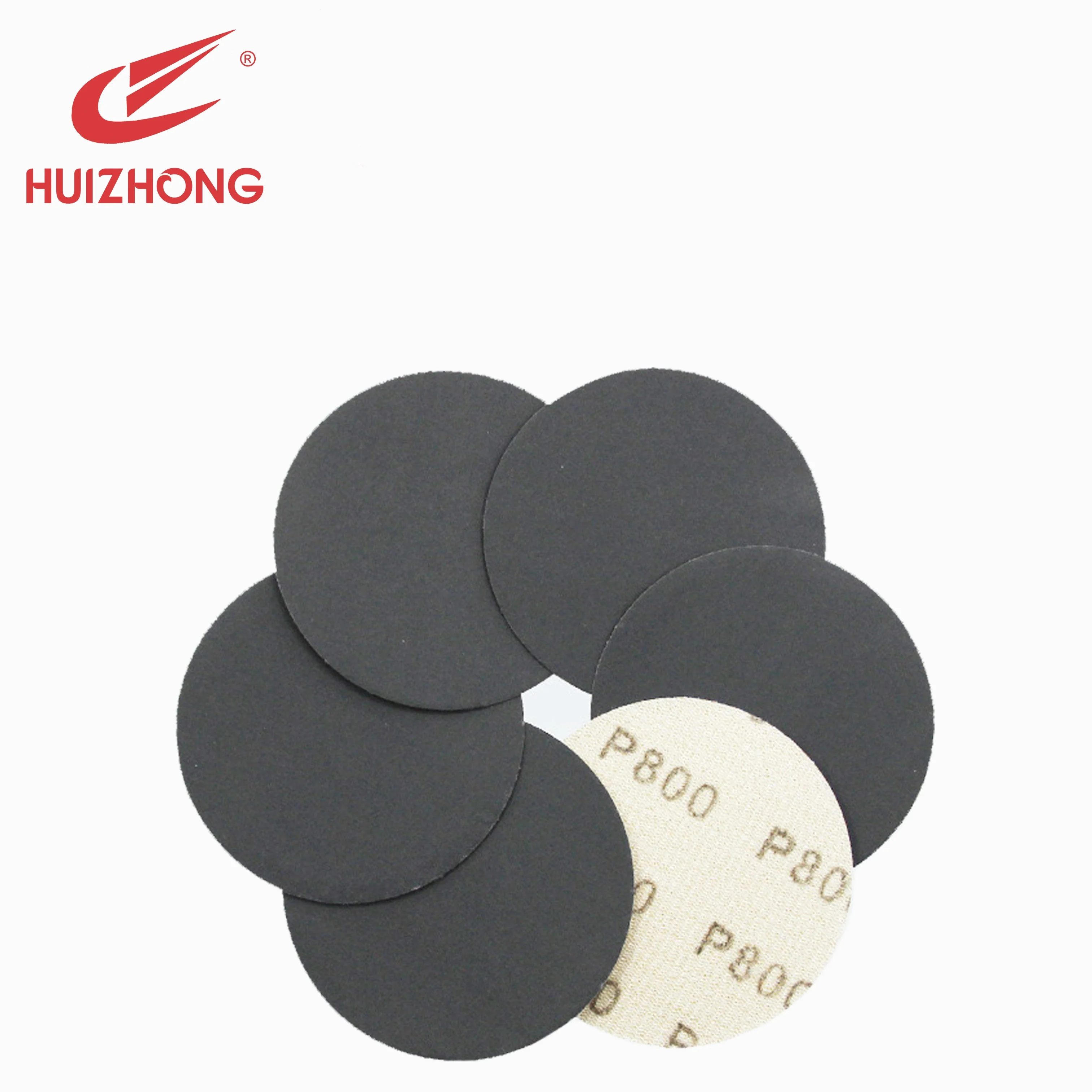 High-Density 125mm Black Silicon Carbide Sanding Disc Waterproof Abrasive Tools Rubber Kraft Paper Stone OEM Customizable