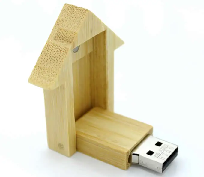 Wholesale House Shape USB Flash Drive Wooden USB Flash Drive 8GB 16GB Bamboo USB Memory