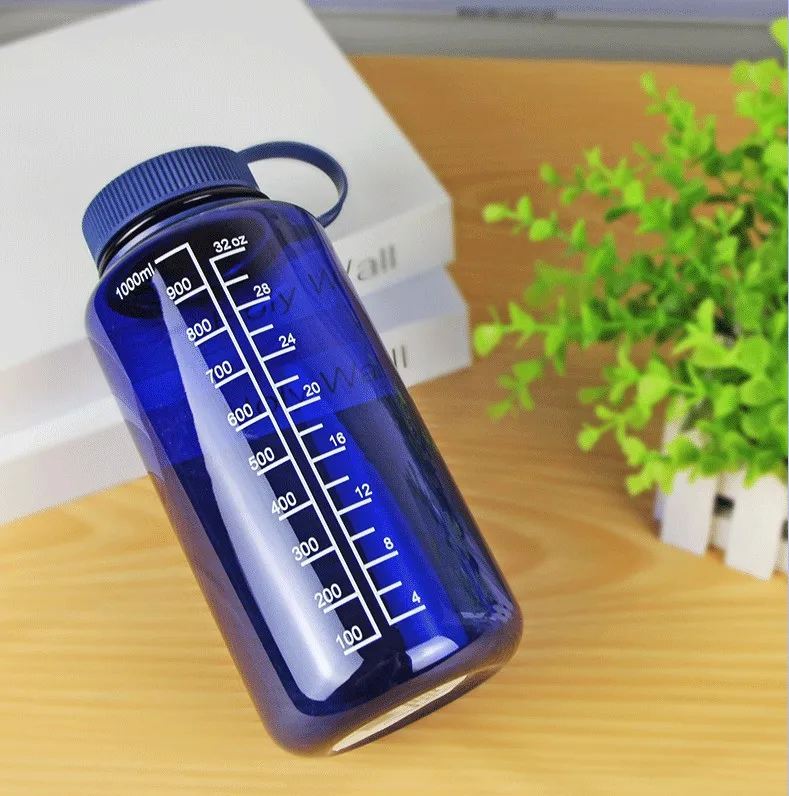 custom 1 Litre Wide Mouth Eco BPA Plastic With sealed lid Sports Water Bottle