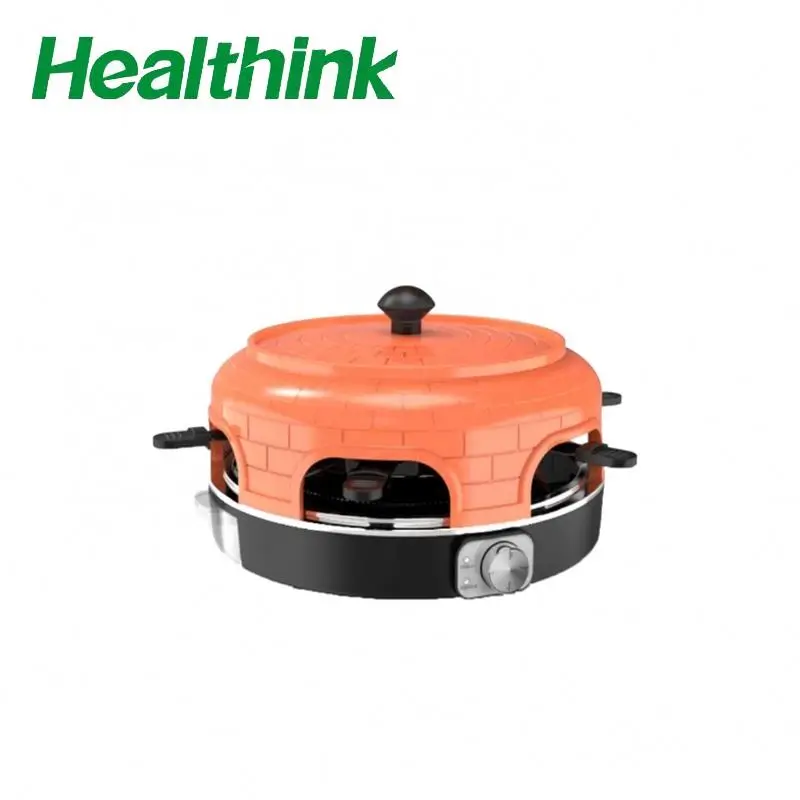 2000W electric bbq pizza grill, raclette function with 6 small pans