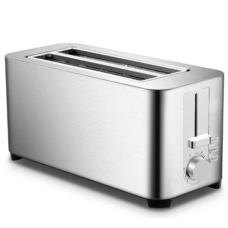 Новинка 2022 года от производителя тостеров с 4 длинными слотами, съемный лоток для крошек, для различных типов хлеба, с остановкой, функцией перегрева, размораживания