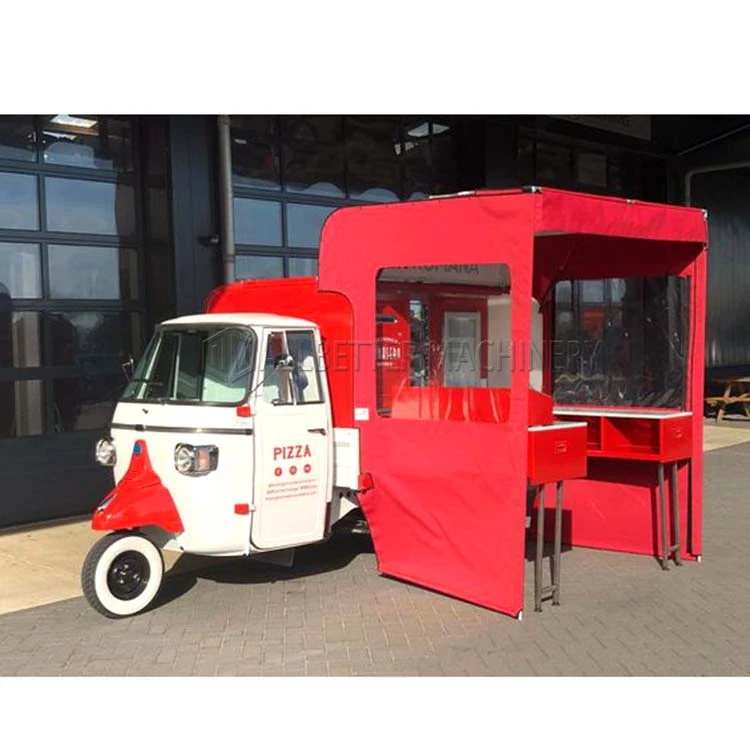 ALLBETTER Custom Mobile Food Cart Concession Fully Equipped Fast Food Piaggio Electric Food Van Truck with Full Kitchen for Sale