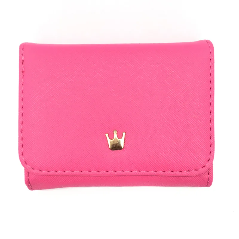 Lady Wallet Women  Crown Decorated PU Leather Money Purses Small Fold  Female Coin Purse Card Holder