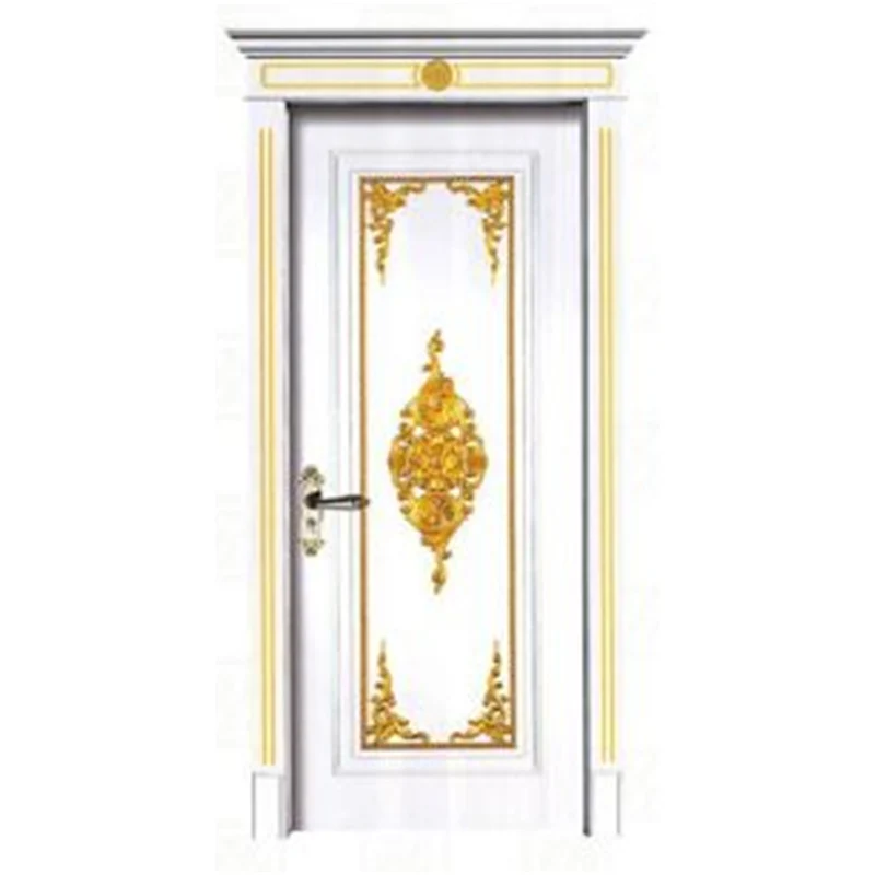 Interior design white color Europe gold accent doors  for houses
