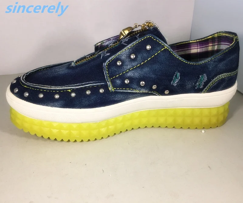 
OEM outdoor casual women fashion sneakers rivet zipper chunky shoes height increase canvas walking big size women shoes 