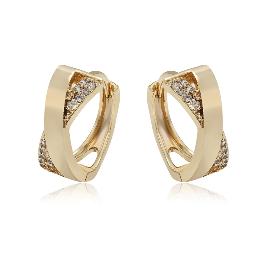 99291 Xuping Модные Ювелирные изделия Новое поступление дизайн, 14K золото Цвет Медный сплав женские дешевые серьги-кольца
