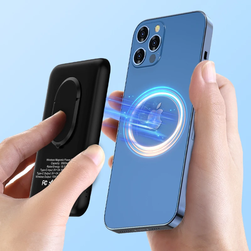 Mini Portable 5000mAh Magnet Power banks PD 20W Fast Charging Battery 15W Magnetic Wireless Charger Power bank