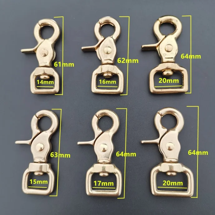 solid brass swivel trigger snap hook clip brass carabiner for dog leash