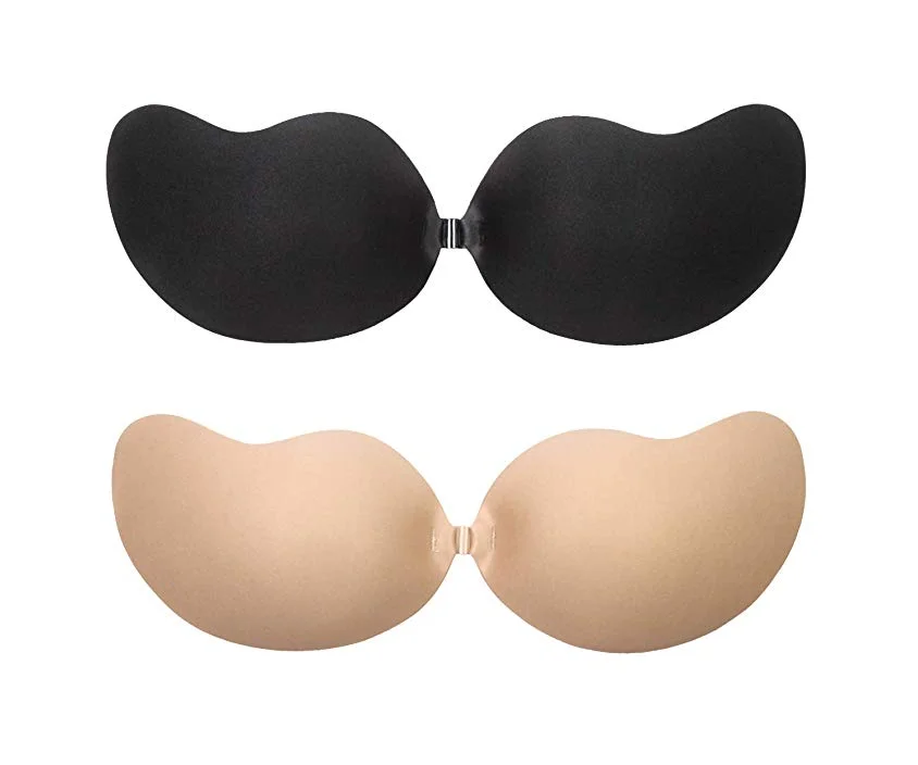 Wholesales Strapless Backless Self-adhesive Sticky Invisible Bra Silicone Push Up Strapless Bra