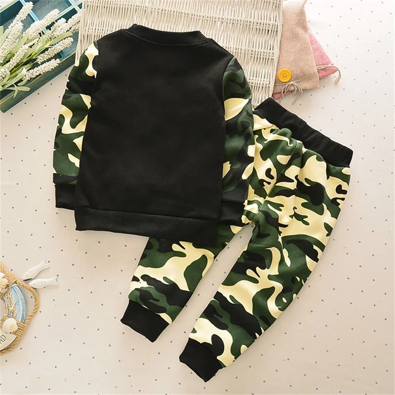 BKD Winter Fashion Long Sleeve Camouflage Set Baby Clothes OEM Service Picture Soft Shell Kids Summer Clothes Character Support