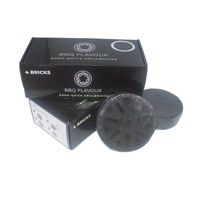 HongQiang  Kuwait Instant Light Quick Burning Barbecue Honeycomb Coconut Shell Round BBQ Charcoal