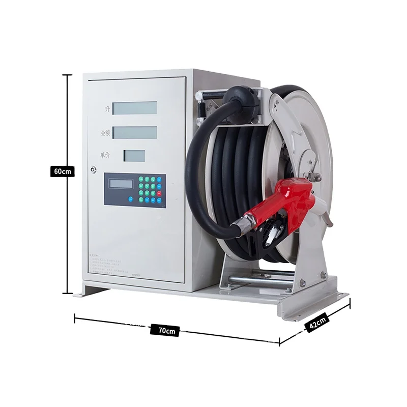 Мобильный небольшой автомобильный дозатор топлива с катушкой для шланга