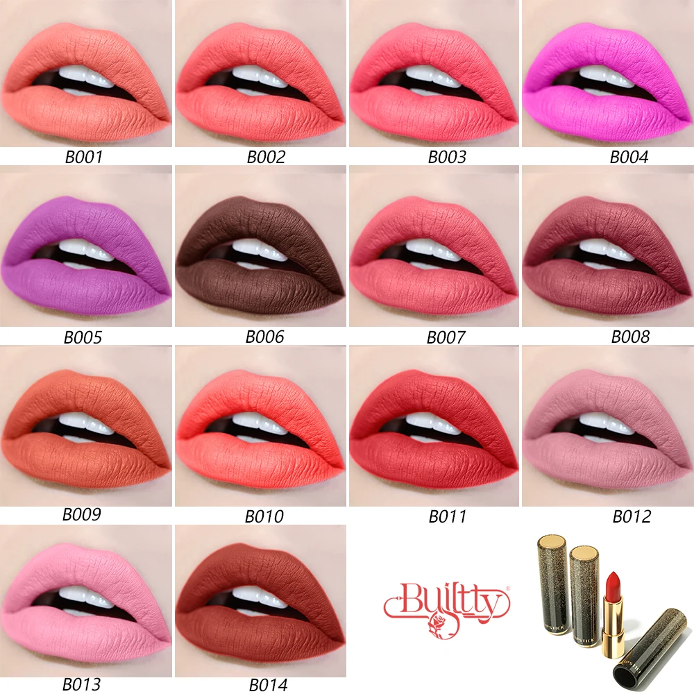 Ladies Private Label Custom Organic Velvet Vegan Lipstick Creamy Matte Waterproof Stick for Lips Herbal Based Beauty Makeup