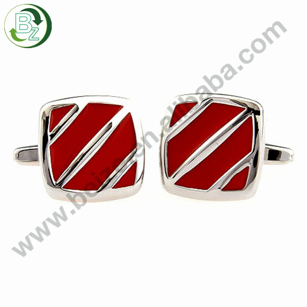 High Quality Enamel Cufflinks Pyramid Three Diagonal Stripes Custom Different Pattern Cufflinks