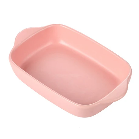 2025 Wholesale cheap double handles tableware sets porcelain baking pan matte restaurant ceramic bakeware