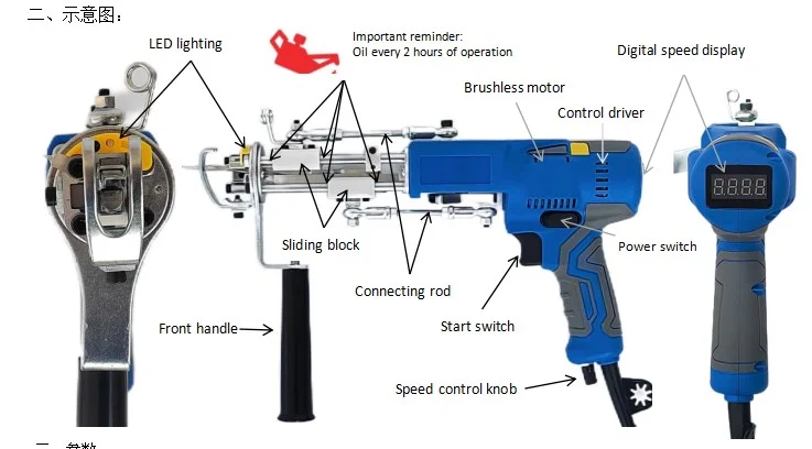 AK-V Electric tufting machine 2 in 1 Carpet Weaving Machine hand tufting gun cut pile rug carpet hand tufted gun for rug carpet