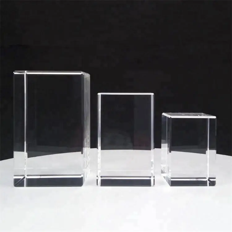 Honor of crystal Customized K9 Crystal Glass 3d Laser Engraved Glass Block Anniversary Gifts Blank Crysta