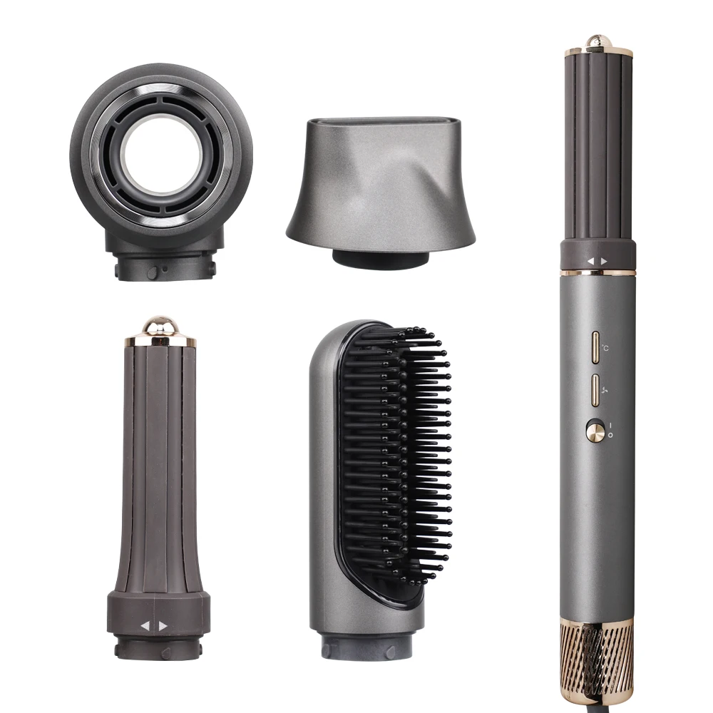 Straightener Curling Iron Brush Set 5 In 1 Electric Hair Dryer Blow Hair Curler Set Multi Hair Styler