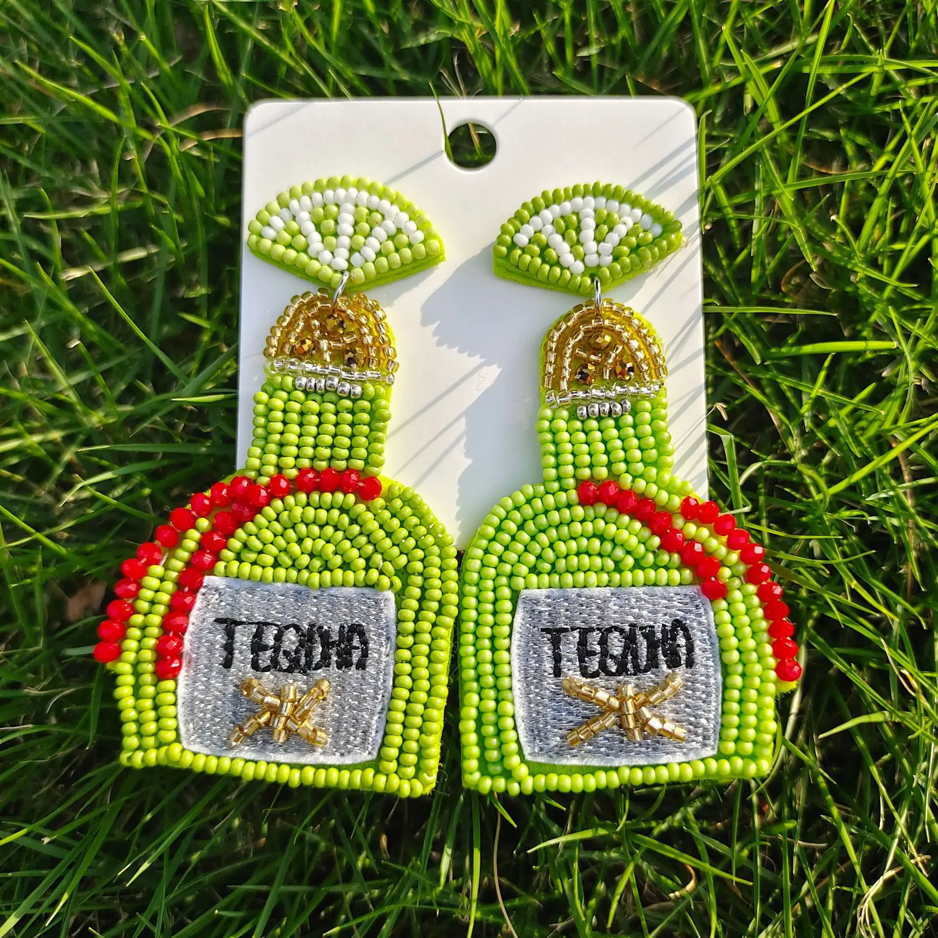 2022 New Fashion Apple Seed  Beads Earrings  Teacher Gift Unique Drop Statement Earrings, Women Fashion Jewelry /