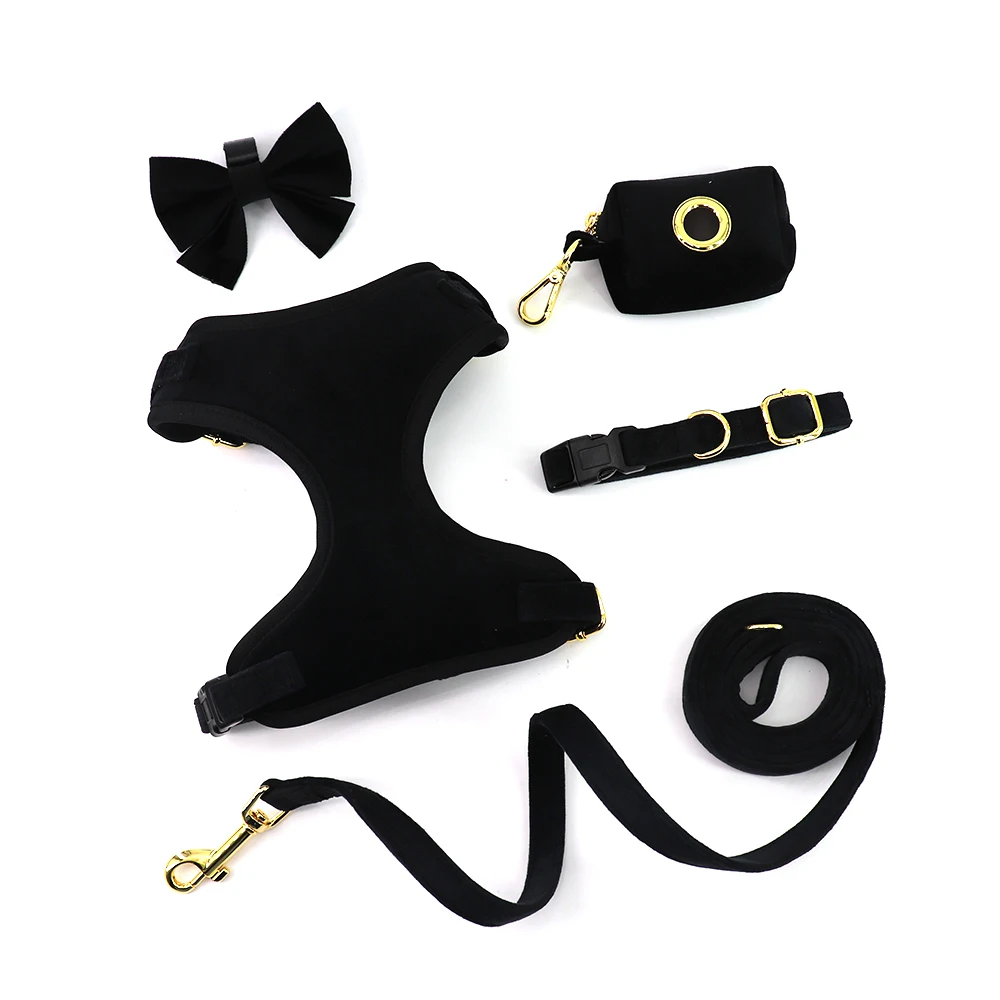 Popular Custom Pet Reversible Dog Harness With Metal Buckle Dog Collar Leash Set Service Dog Vest