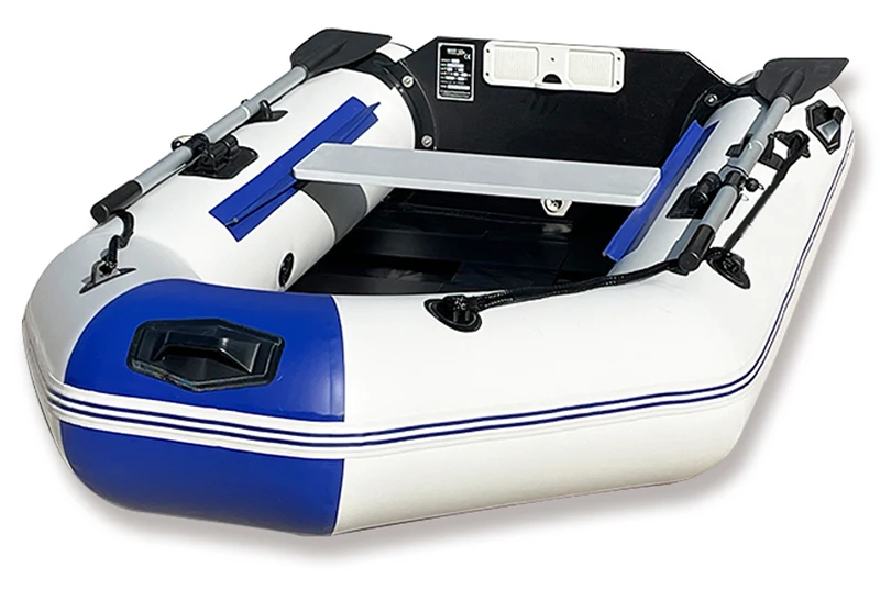 SOLARMARINE 7.5FT Speed Kayak 0.9mm PVC Inflatable Assault Boat with Transom Can Install Outboard Motor