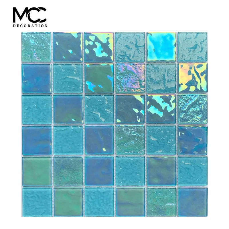 Luxury White Glass Mosaic Tile Modern Design Square Pattern for Bathroom Outdoor Living Room Background Walls for Luxury Style