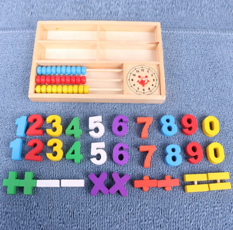 Children early educational intelligent learning baby montessori beads math counting wooden abacus toy for kids