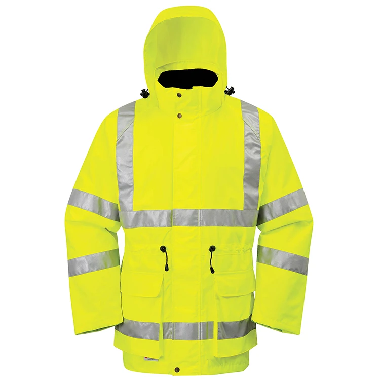 High Visibility Reflective Safety Hoodie jacket Traffic Warmer Security Workwear Uniform for Men