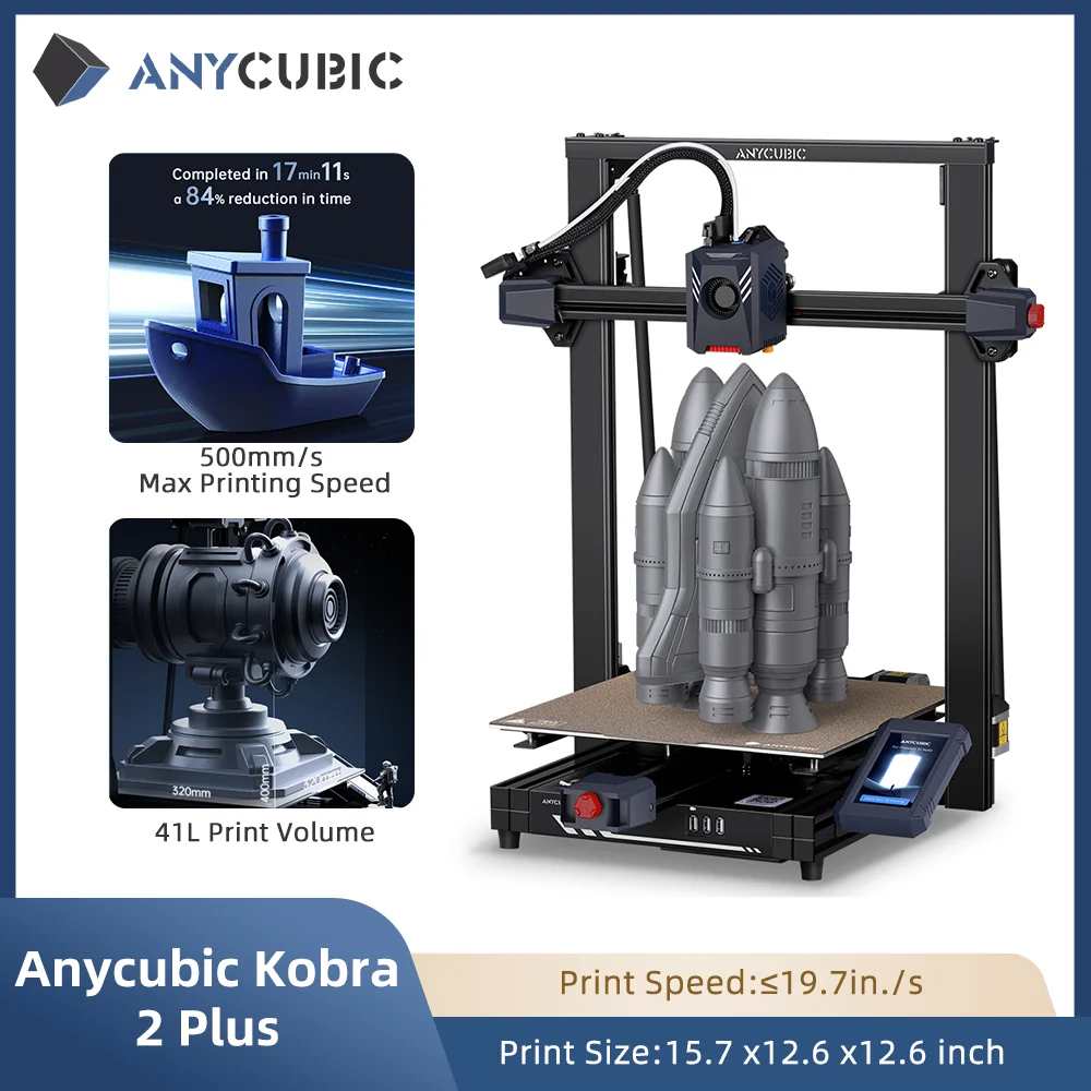 Anycubic Kobra 2 Plus 10X Faster Printing Build Size 400*320*320mm FDM 3D Printer machine