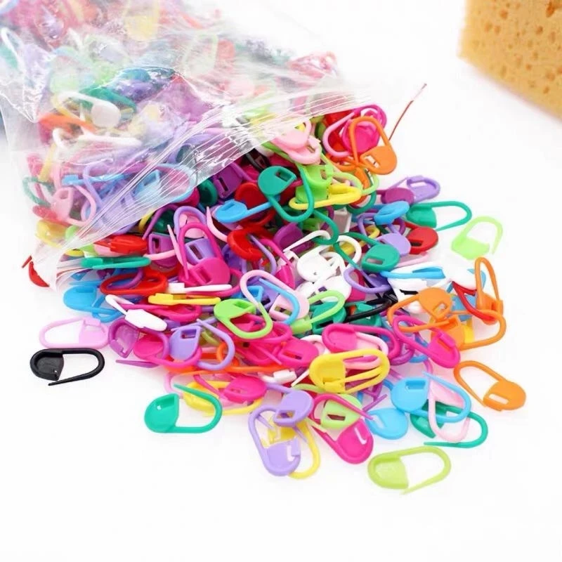 100Pc Mix Color Plastic Knitting Tools Locking Stitch Markers Crochet Latch Knitting Tools Needle Clip Hook Colorful Pins