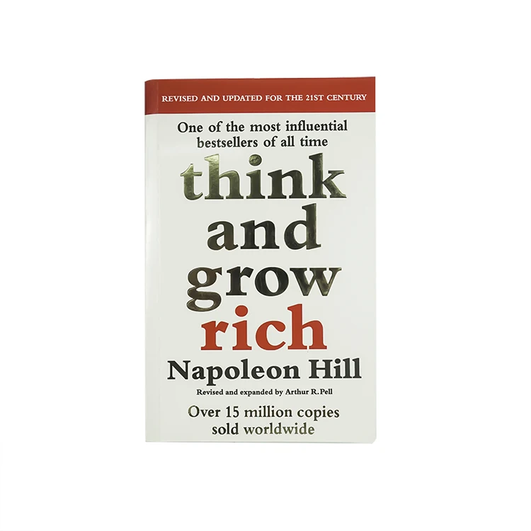 Professional Custom Think and Grow Rich books inspirational Cover bronzing High Quality Adult Book Printing