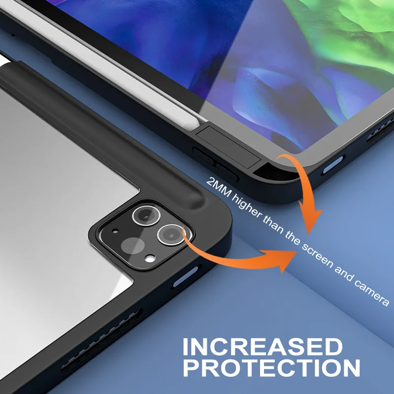 Smart Case For iPad Pro 11 2021 Tablet Case PC+TPU Cover For iPad Pro 3 11 Inch With Pencil Holder,Tablet Case for iPad pro 11