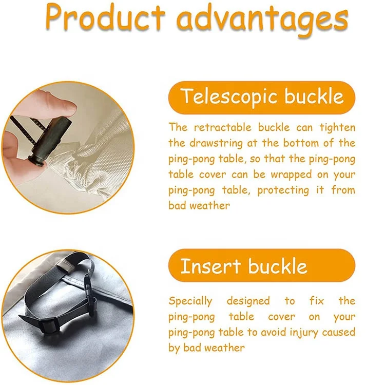 Universal Khaki Table Tennis Table Cover Sokingcover 600D Waterproof Oxford Cloth Pool Billiard Table Customized 1/2 Rod Box