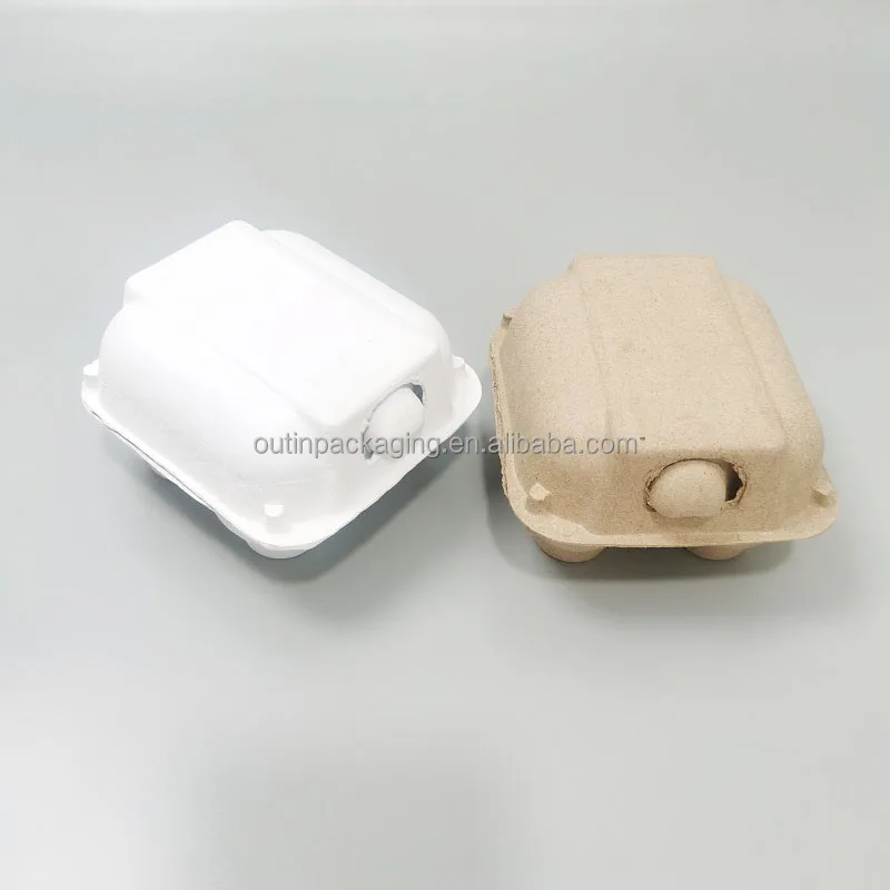 eco friendly biodegradable mold bagasse bamboo paper Pulp Egg Cartons for Eggs puff waffle chocolate food packaging box