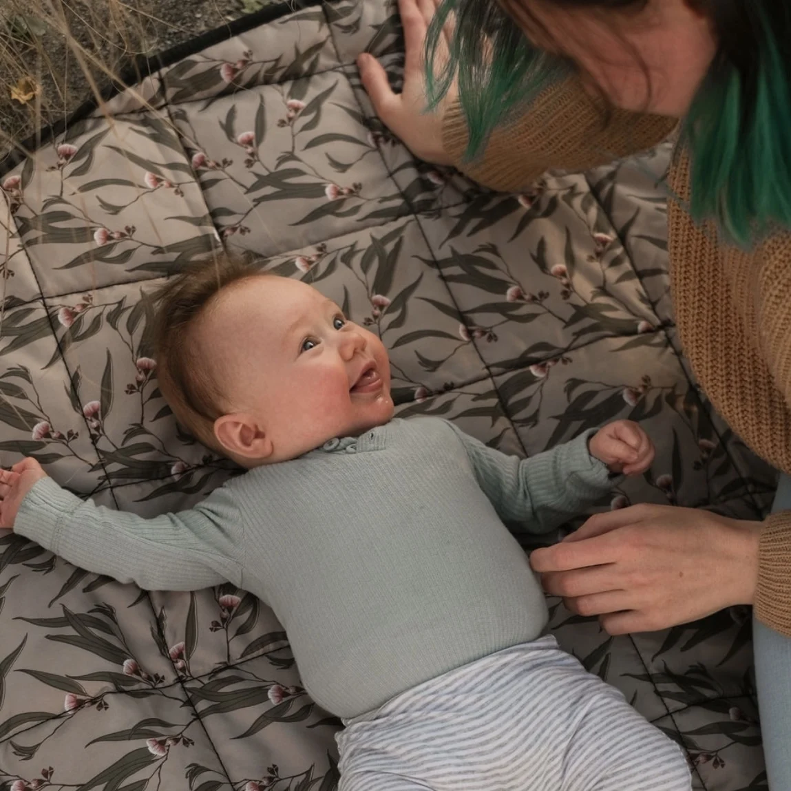 Ins Baby Cotton Fabric Mat Embroidery quilting Cotton Mat Nap Newborn Mat Folding Portable Mattress Play Bag For Children