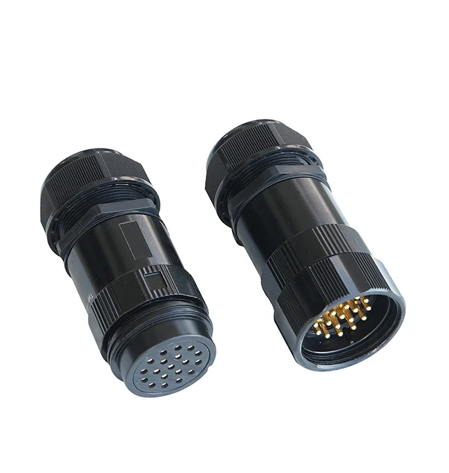 Black socapex 19 pin connector male plug female socket Inline connector for power distro box