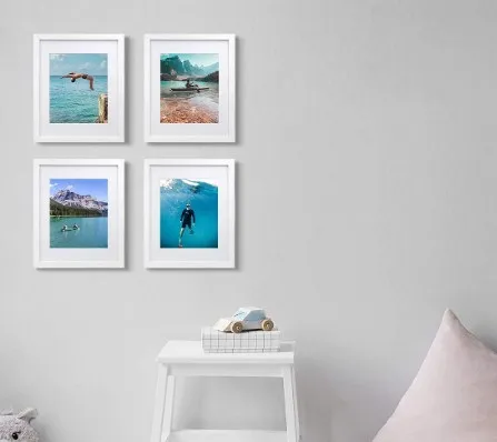 Wholesale White Color Solid Wood Stand Photo Frame Picture Frames for Table Top Display and Wall Mounting Photo Fram