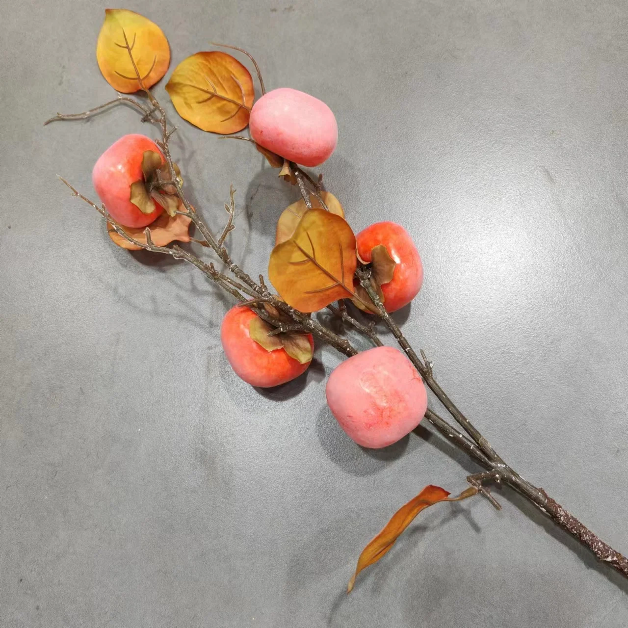 High Quality Foam Persimmon Fruit Branch for Home Decoration and New Year Celebrations for Outdoor Garden Wedding Decor