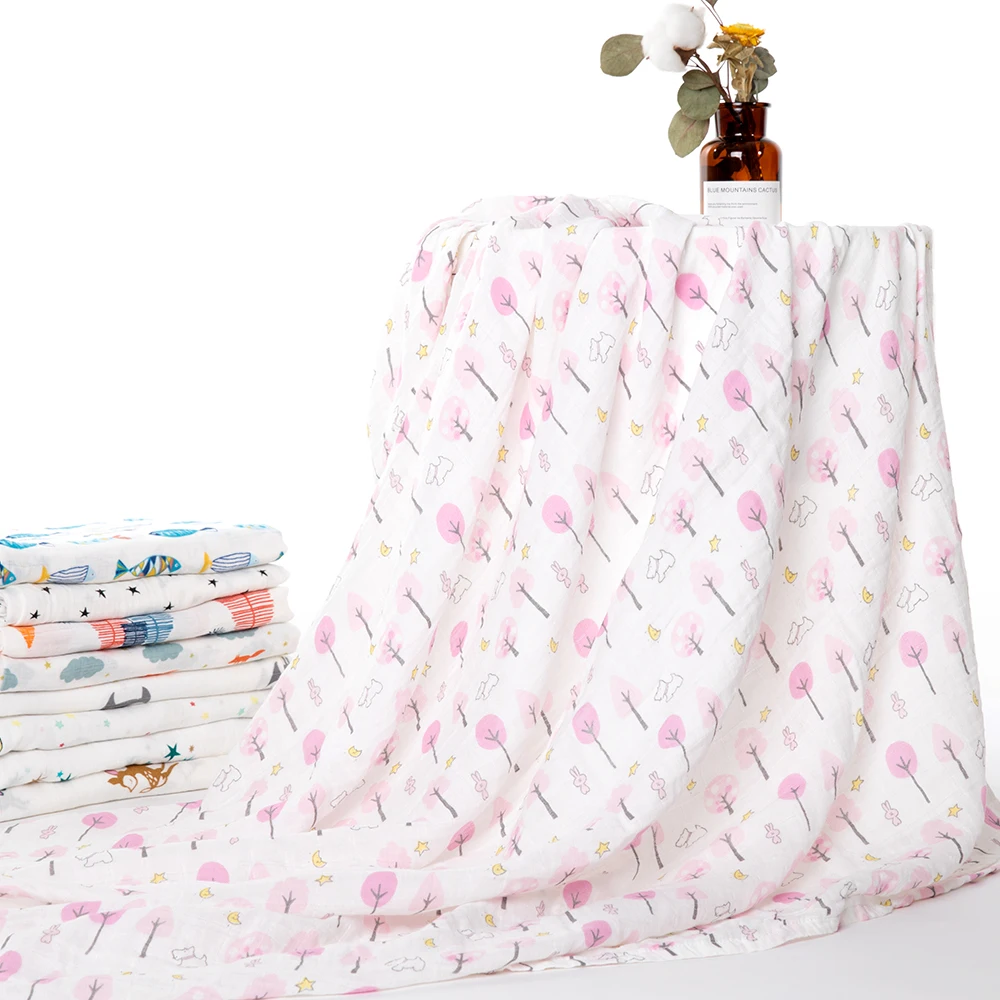 organic muslin baby blanket  swaddle wrap for baby