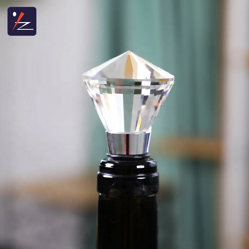 Custom K9  crystal Crystal Wedding Favors Murano Red Wine Bottle Stopper for wedding gift