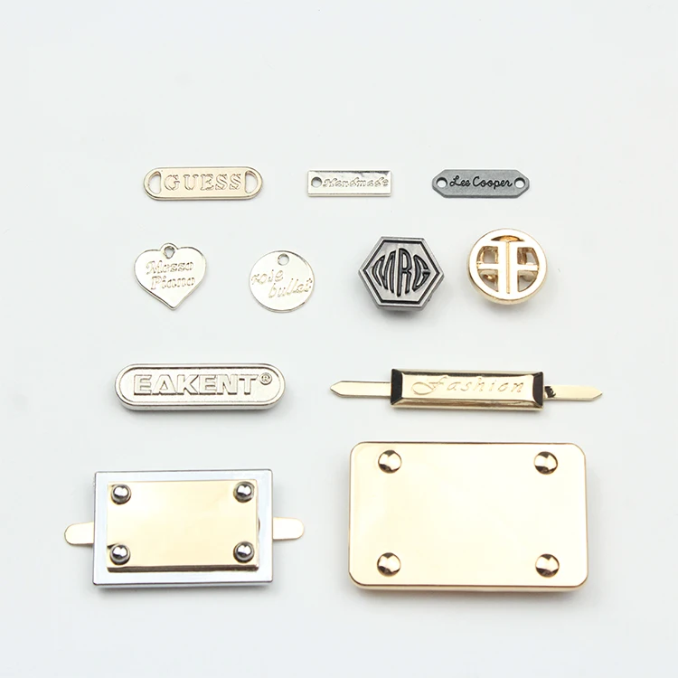 Custom Embossed Engraved Bags Handbag  Metal Logo Plate